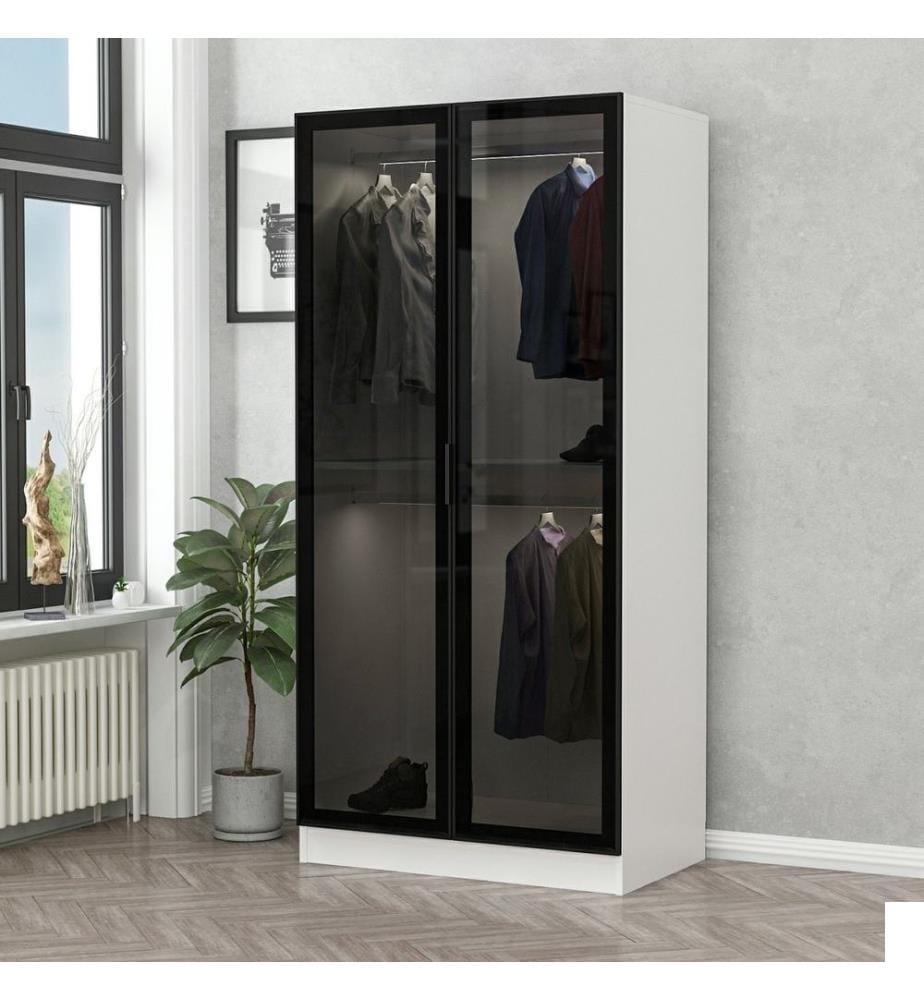 Armoire, Noir, Blanc, Panneau de particules mélaminé