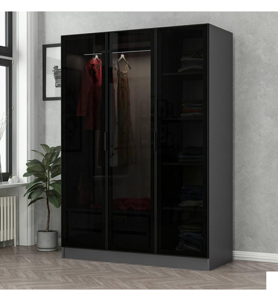 Armoire, Anthracite, Noir, Panneau de particules mélaminé