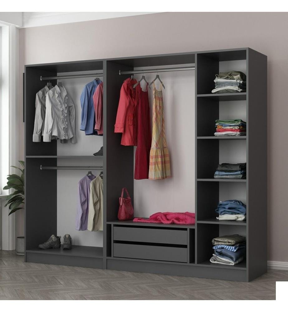 Armoire, Anthracite, panneau de particules mélaminé