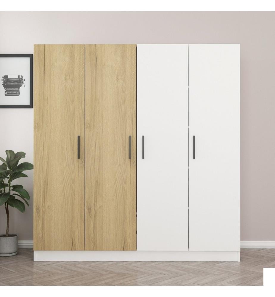 Armoire, Noyer, Blanc, Panneau de particules mélaminé