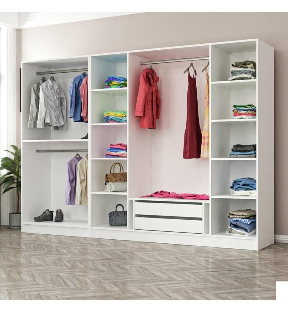 Armoire, blanche, panneau de particules mélaminé