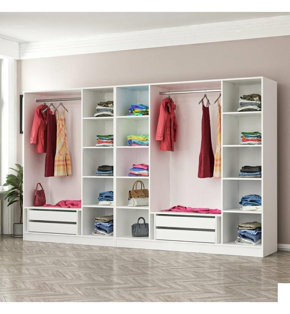 Armoire, blanche, panneau de particules mélaminé