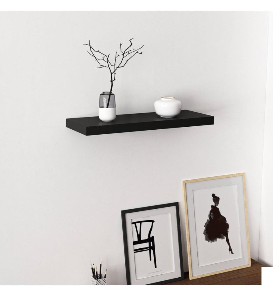 Etagère murale, noir, panneau de particules mélaminé