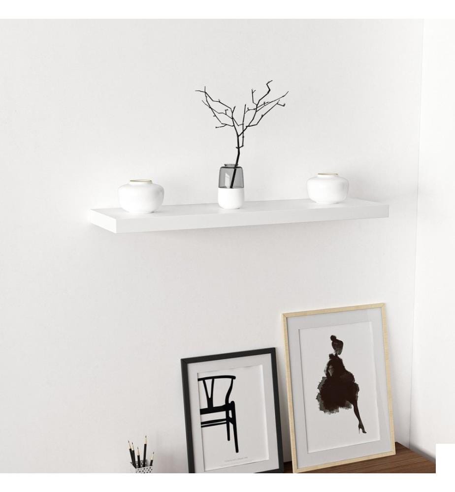Etagère murale, blanc, panneau de particules mélaminé