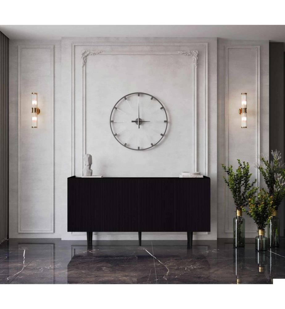 Console, MDF 100 % stratifié, noir