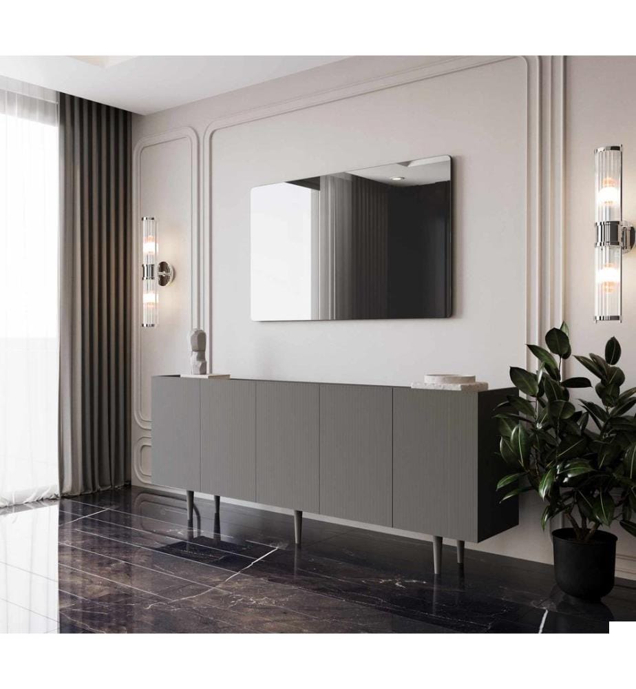 Console, MDF 100 % stratifié, gris