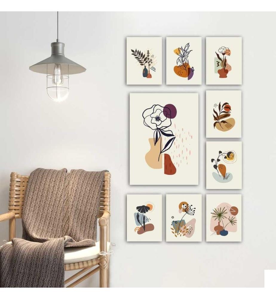 Peinture décorative en MDF, 9 pièces, multicolore, Mdf