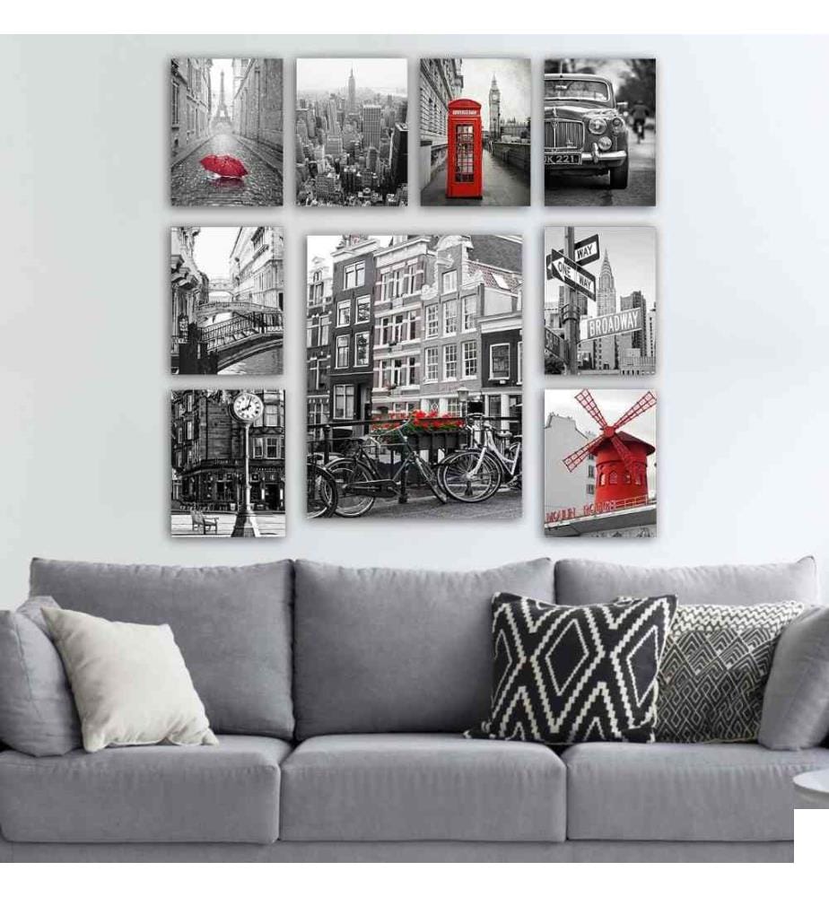 Peinture décorative en MDF, 9 pièces, multicolore, Mdf