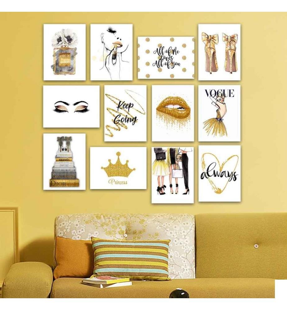 Peinture décorative MDF, 12 pièces, multicolore, Mdf