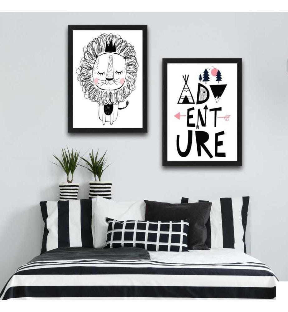 Peinture décorative encadrée, 2 pièces, multicolore, cadre en carton stratifié, peinture sur papier