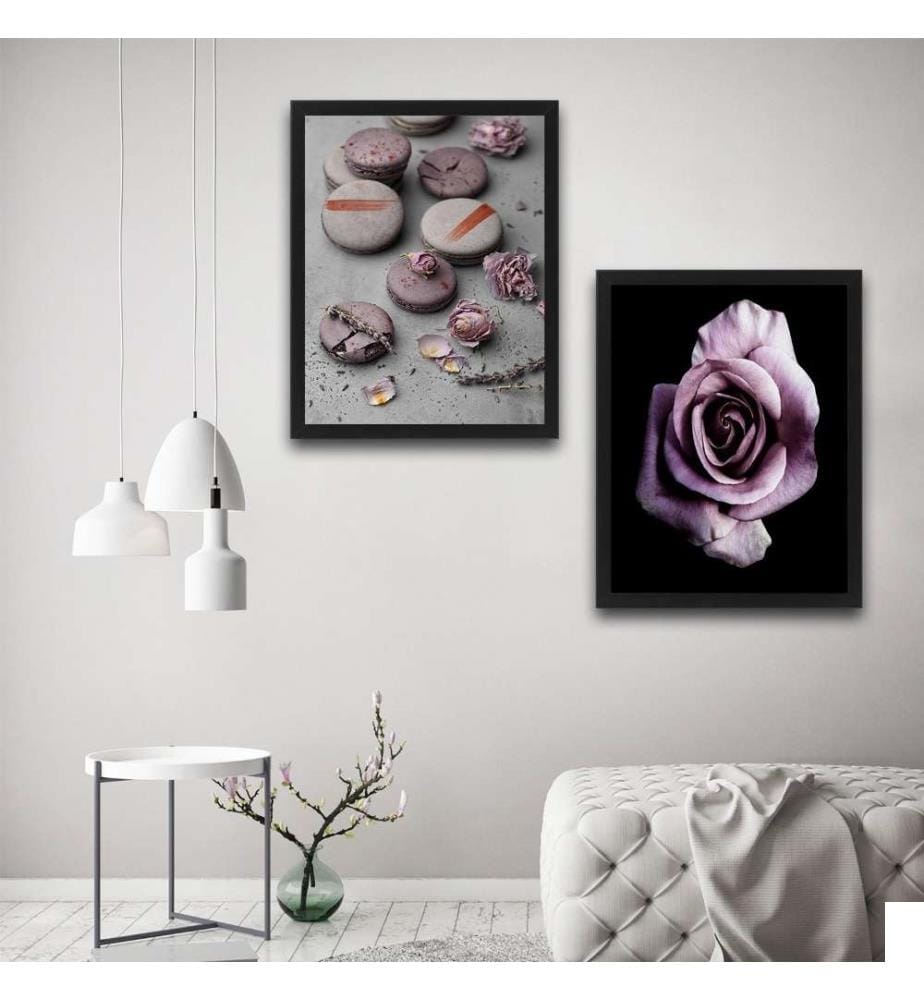 Peinture décorative encadrée, 2 pièces, multicolore, cadre en carton stratifié, peinture sur papier