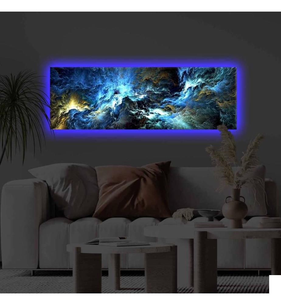Peinture sur toile décorative éclairée par LED, multicolore, toile polyester