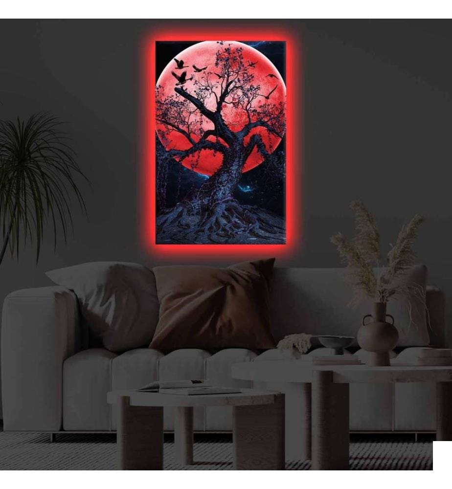 Peinture sur toile décorative éclairée par LED, multicolore, toile polyester