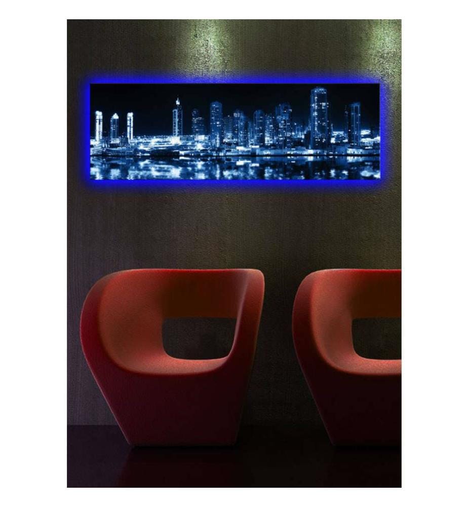Peinture sur toile décorative éclairée par LED, multicolore, toile en daim