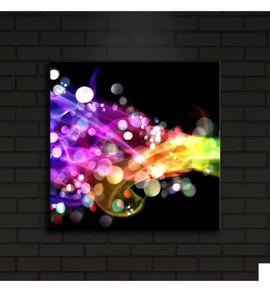 Peinture sur toile décorative éclairée par LED, multicolore, toile en daim
