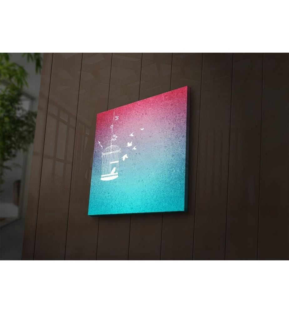 Peinture sur toile décorative éclairée par LED, multicolore, toile en daim