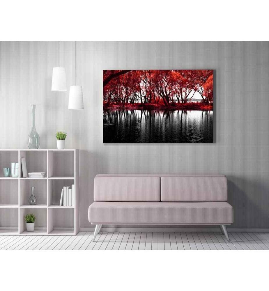 Peinture décorative sur toile, multicolore, 50% polyester - 50% coton, cadre en bois