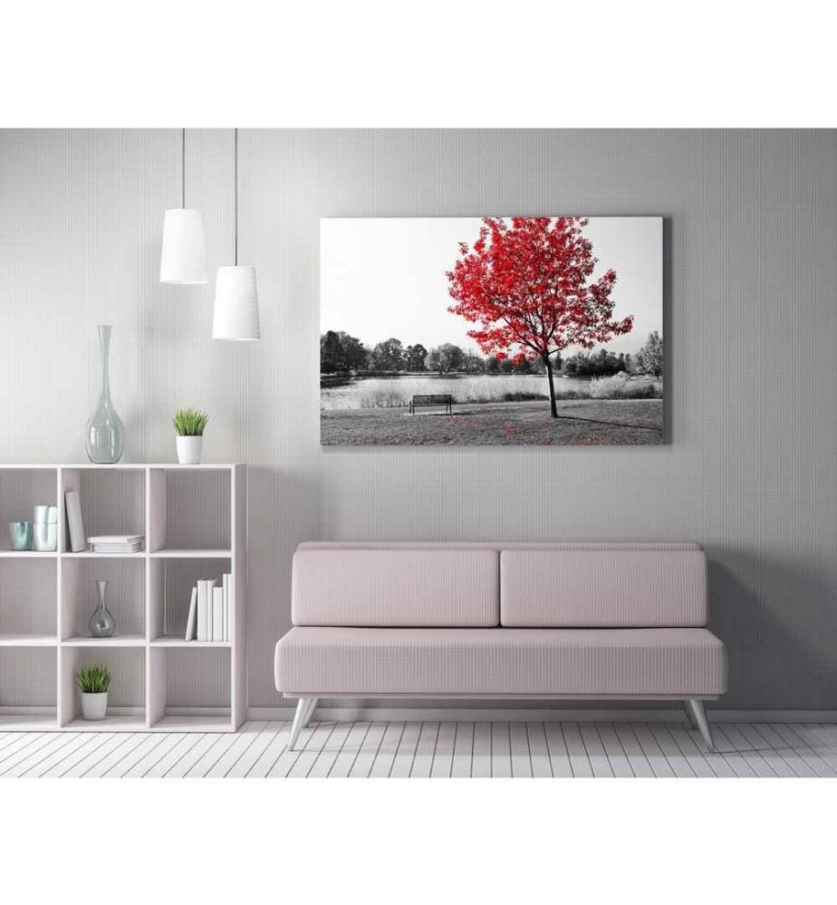 Peinture décorative sur toile, multicolore, 50% polyester - 50% coton, cadre en bois