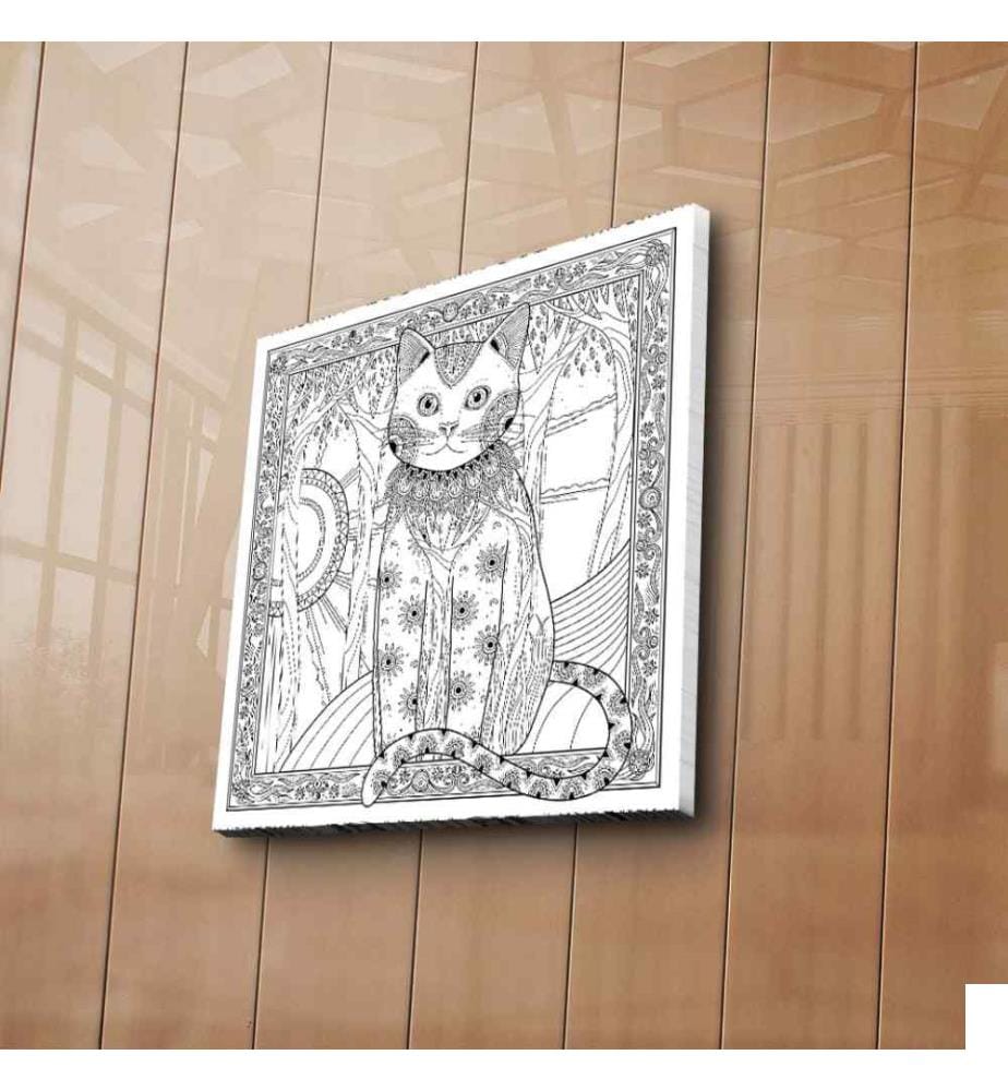 Toile décorative à peindre, Multicolore, Toile en daim