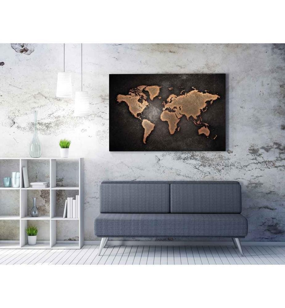Peinture décorative sur toile, multicolore, 50% polyester - 50% coton, cadre en bois