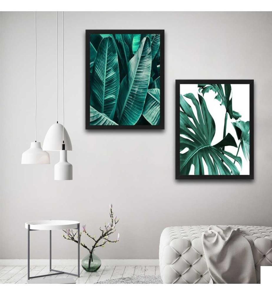Peinture décorative encadrée, 2 pièces, multicolore, cadre en carton stratifié, peinture sur papier