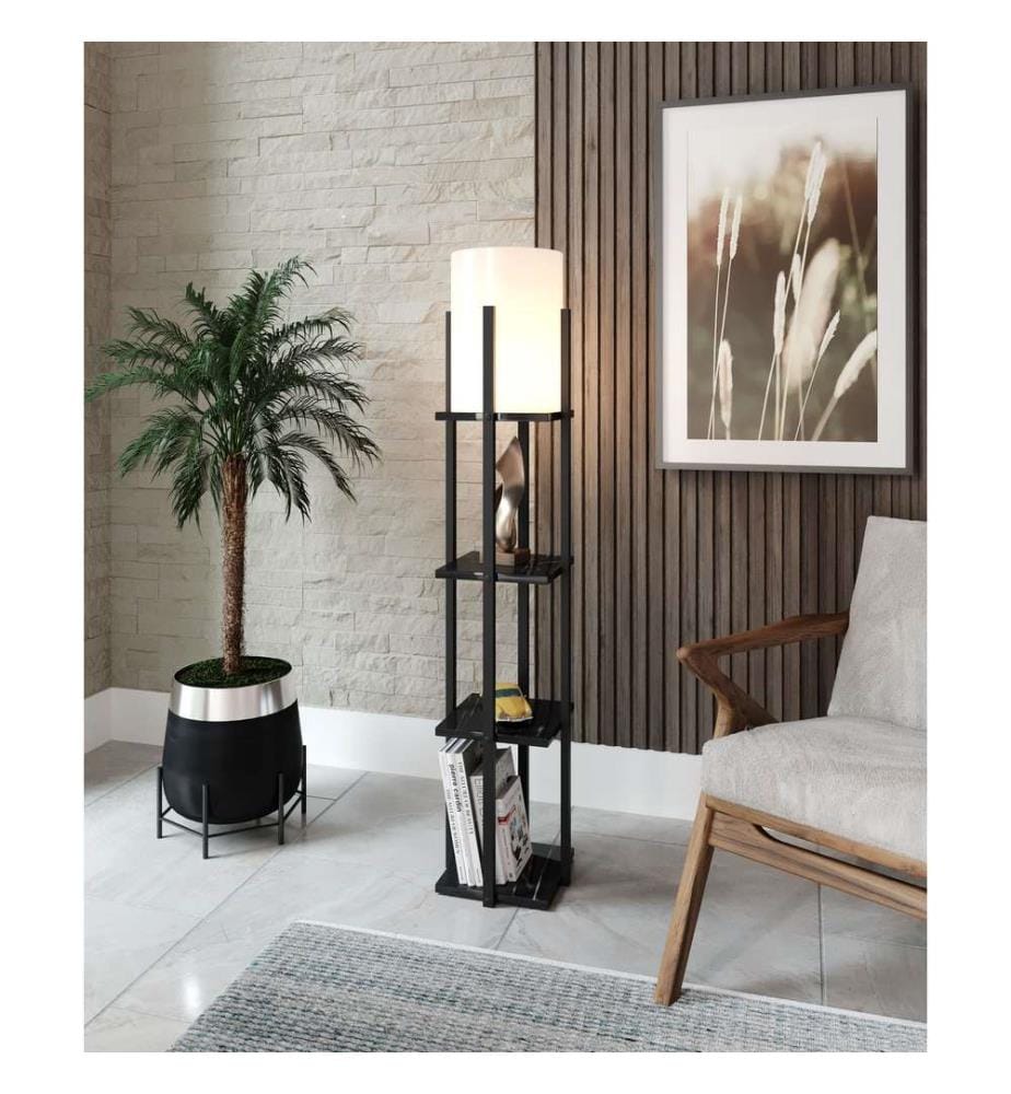 Noir, Lampadaire, 21 X 21 cm, Corps Particule