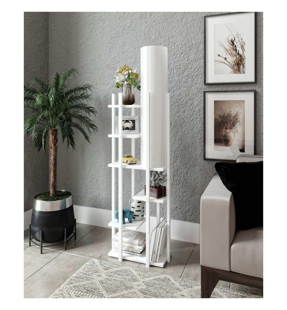 Lampadaire, blanc, Particle Board Body, MDF Profile