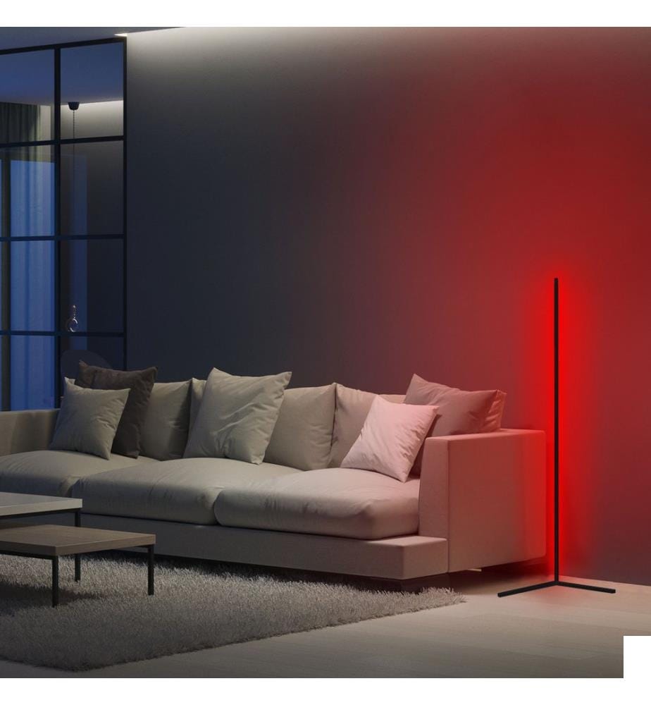 Lampadaire, Rouge, Corps En Aluminium De 120 cm, Enduit Électrostatique, Noir