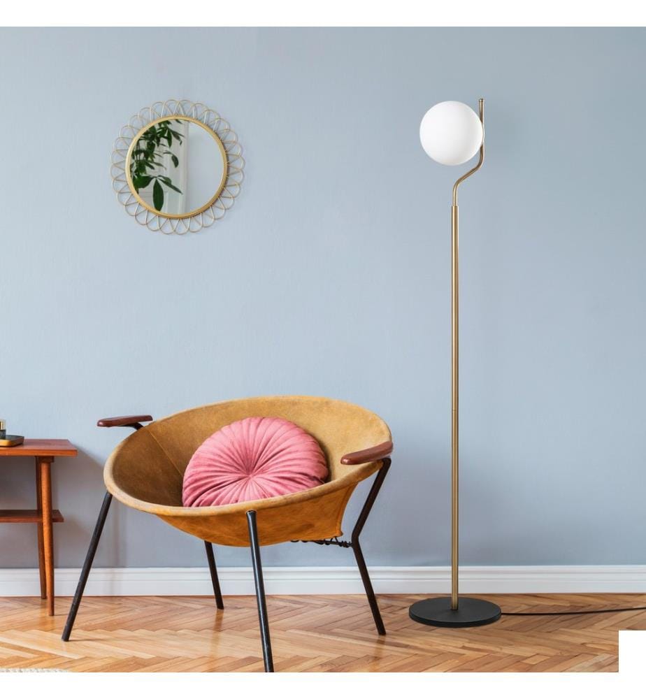 Lampadaire, doré, CORPS EN MÉTAL