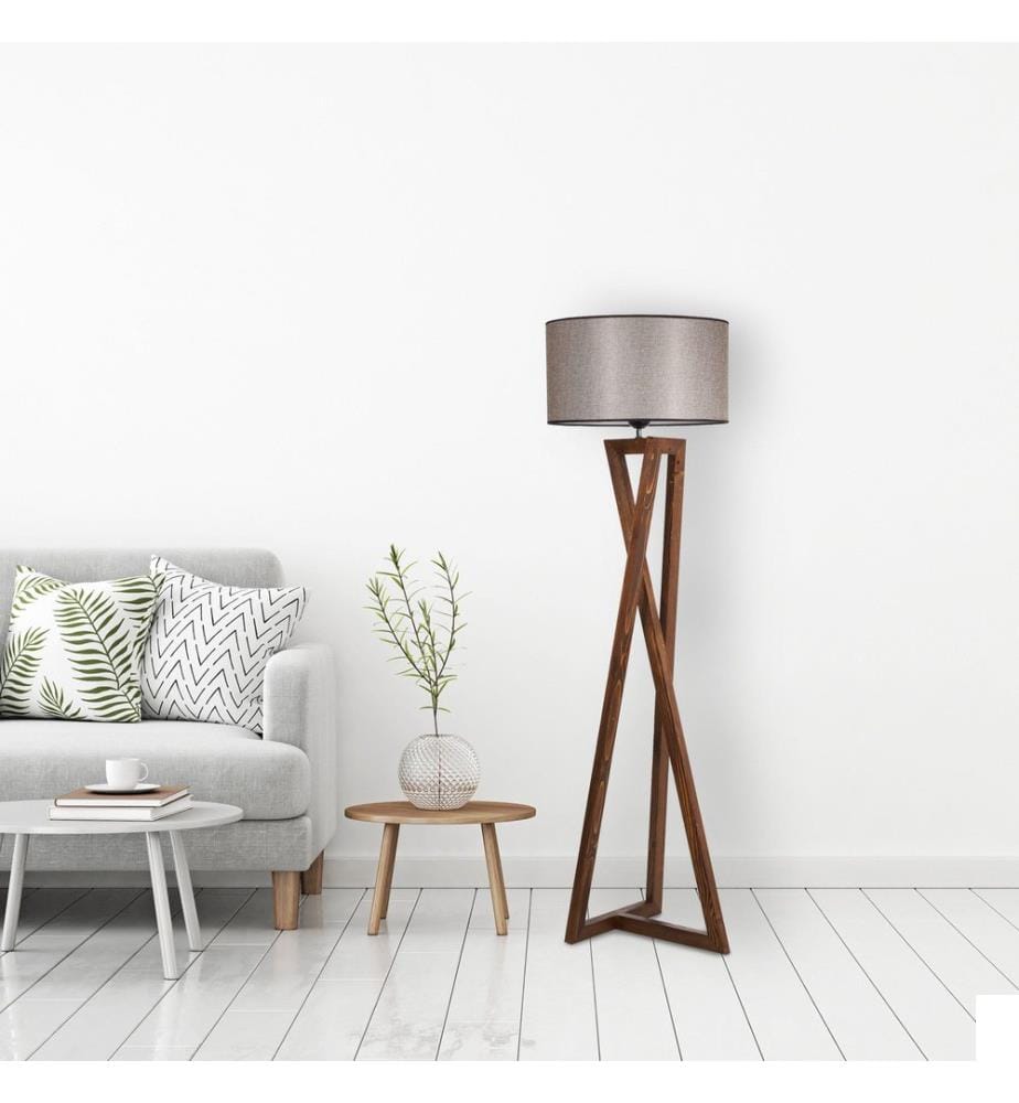 Couleur Noix, Lampadaire, Corps En Bois