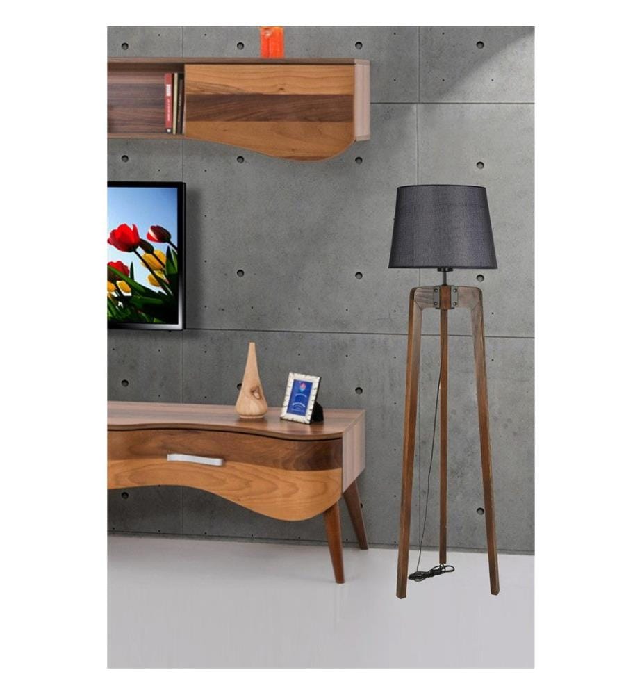 Couleur Noix, Noir, Lampadaire, Corps En Bois De Sapin
