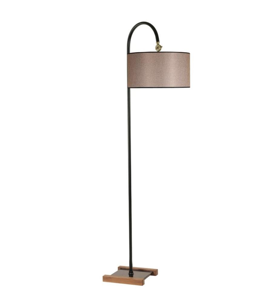 Beige, Noir, Lampadaire, 25 X 25 cm, Corps Métallique
