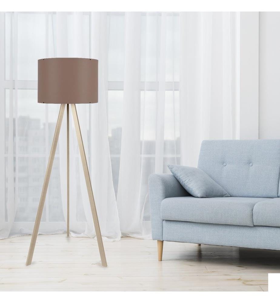Nerz, Crème, Lampadaire, 38 X 140 cm, 70% MDF , 30% De Tissu PVC