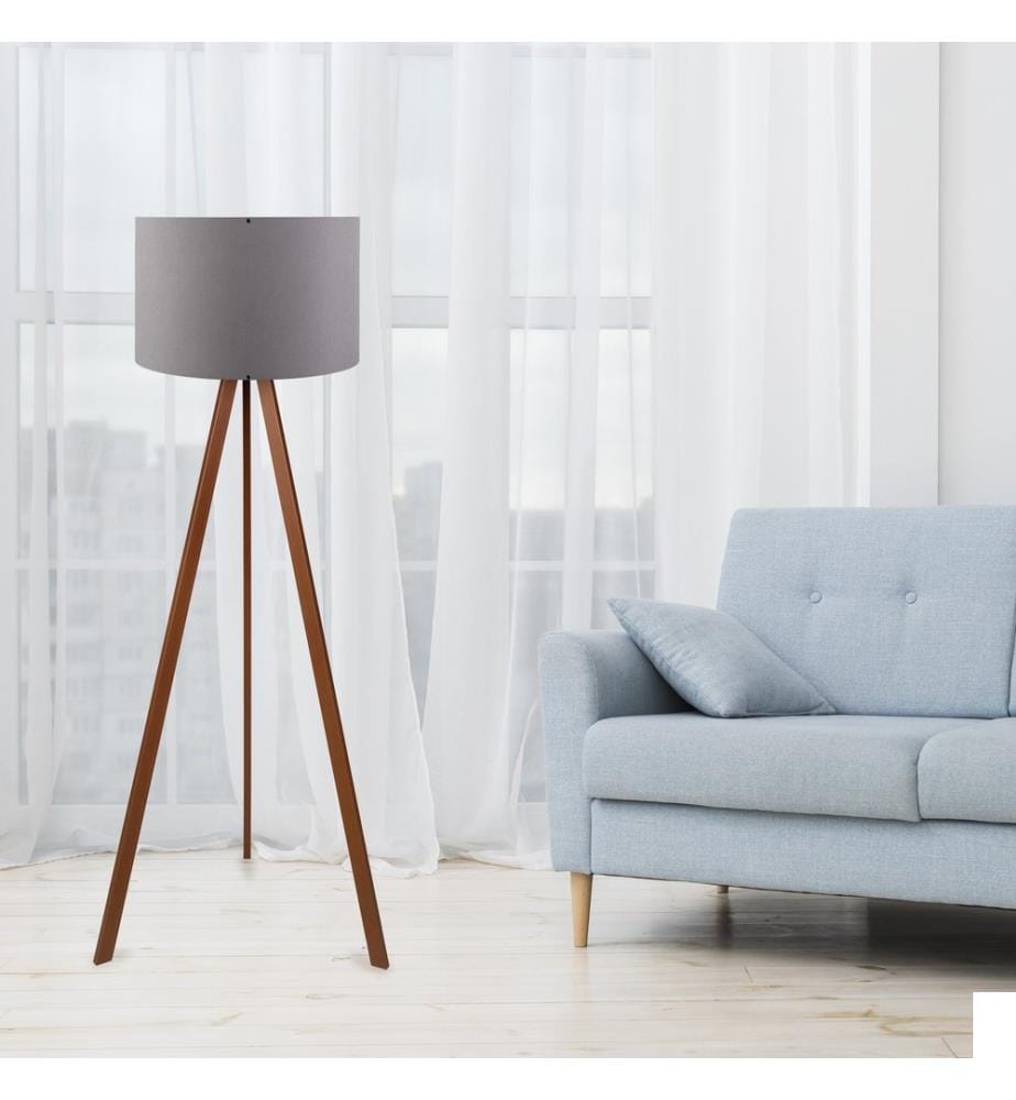 Lampadaire, Gris, Marron, 70% MDF , 30% De Tissu PVC, 38 X 140 cm