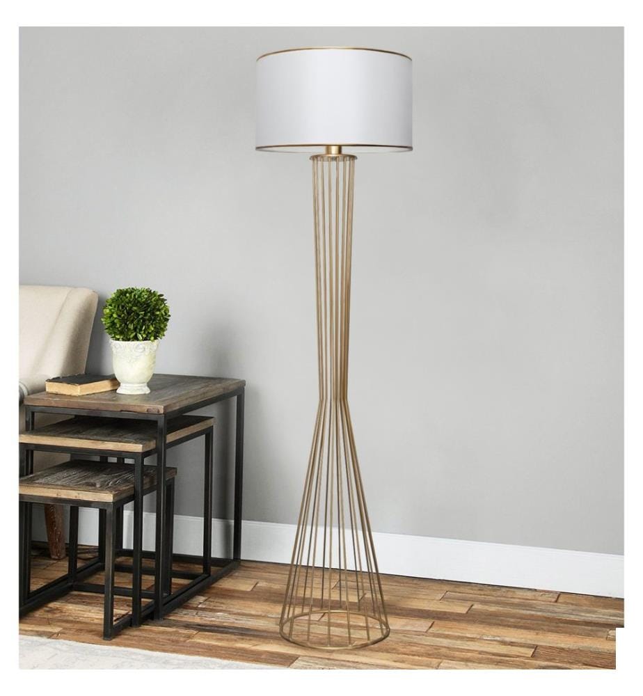 Blanc, Or, Lampadaire, 21 X 38 cm, Métal