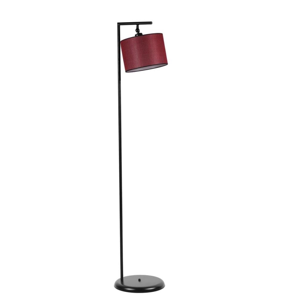 Lampadaire, Black, Claret Red, Metal Body, Metal Cap