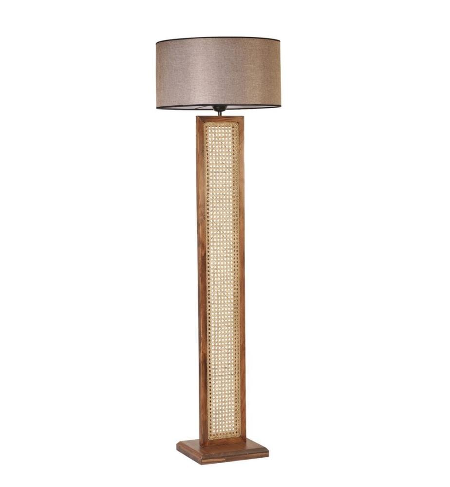 Lampadaire, noyer, osier, Fir Wood Body