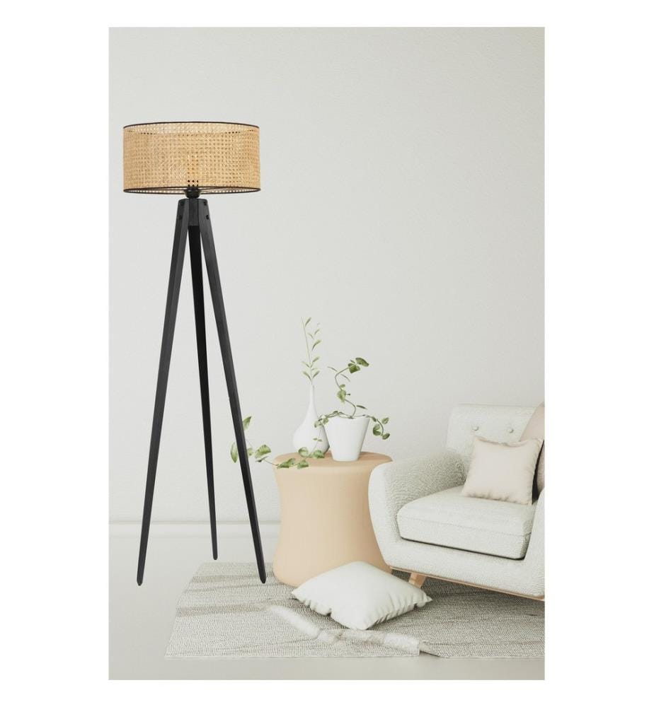 Lampadaire, Black, Wood Body