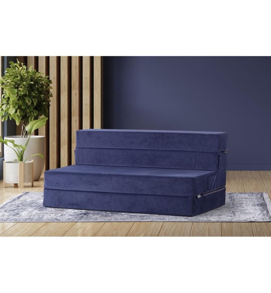 Canapé-lit 2 places, bleu, housse : 100 % SOLVE FABRIC