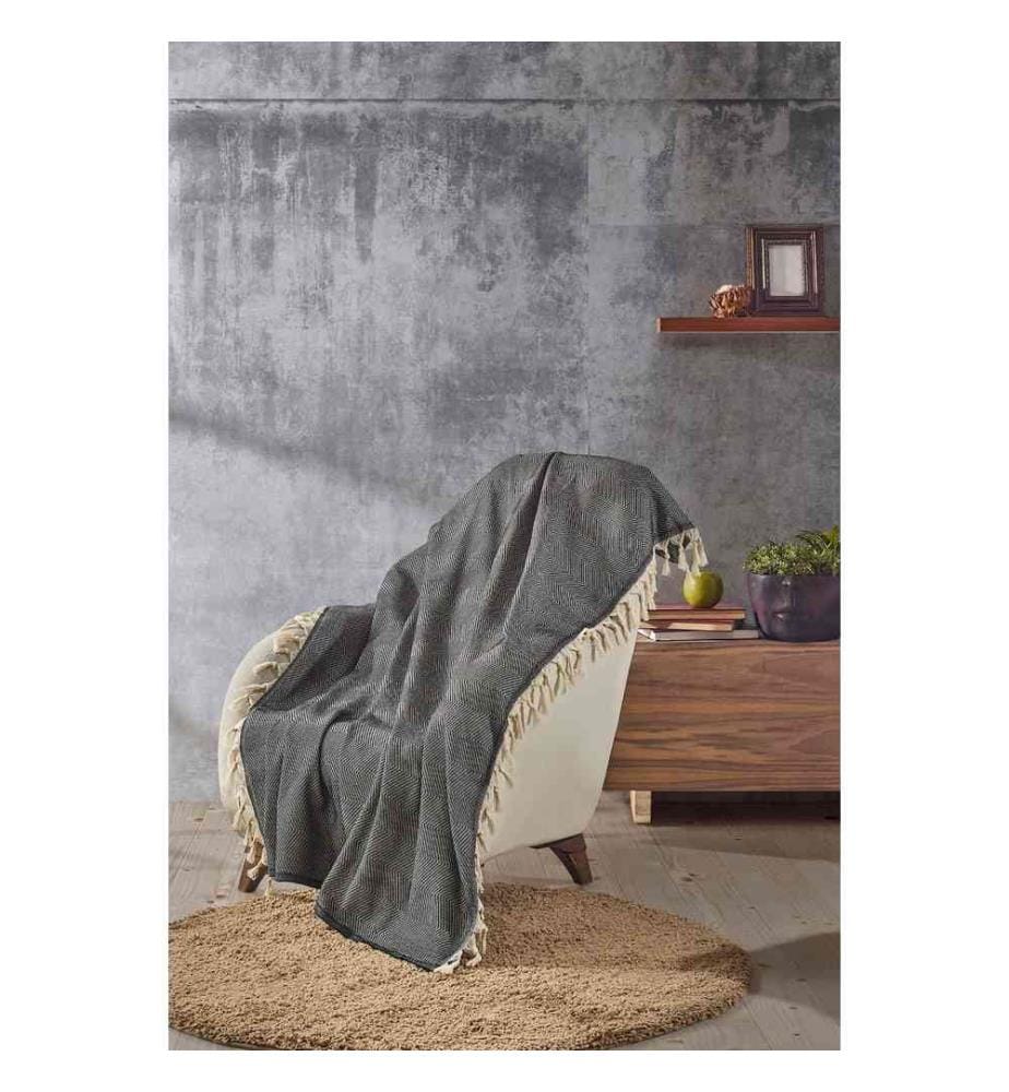 Housse de canapé, noire, 100% coton