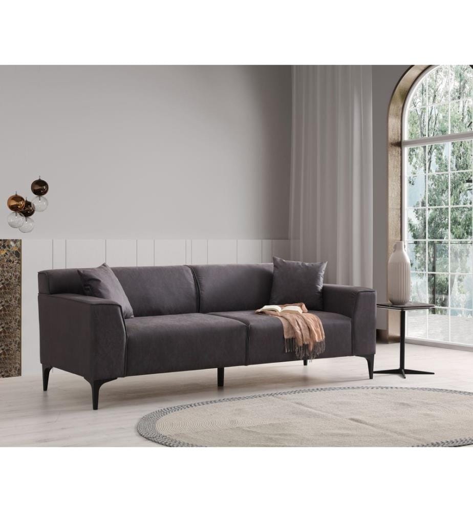 Canapé 3 places, anthracite, 100 % BOIS DE HÊTRE / AG aggloméré