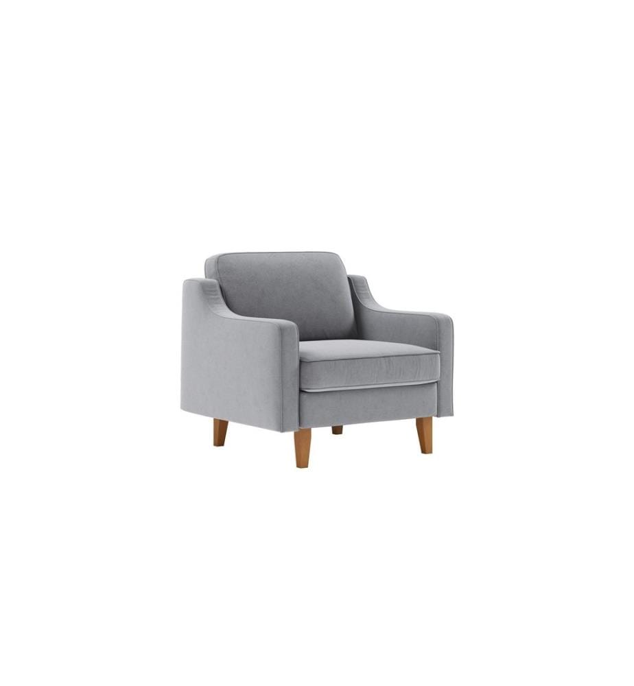 Canapé 1 place, gris brume, noyer, structure : 100 % ACIER