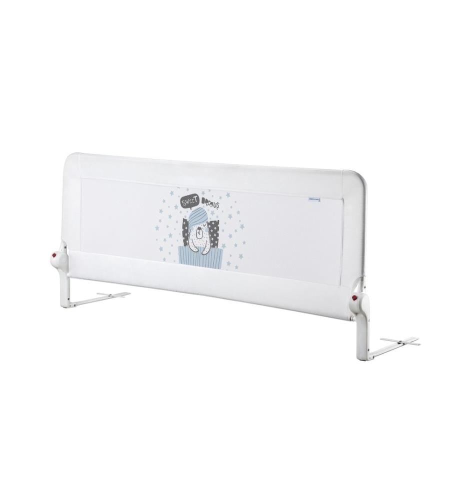 Barrière de sécurité pour lit, blanche, plastique, cadre métallique