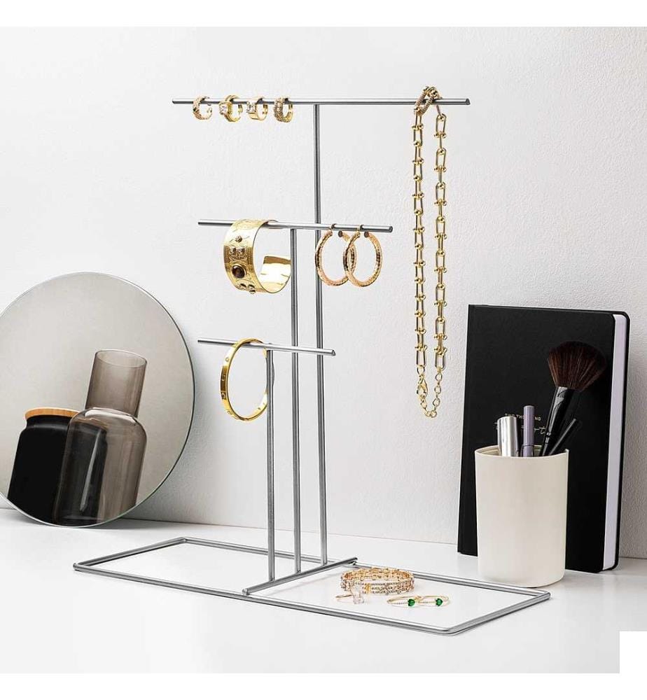 Organisateur de porte-bijoux, chrome, 100% métal