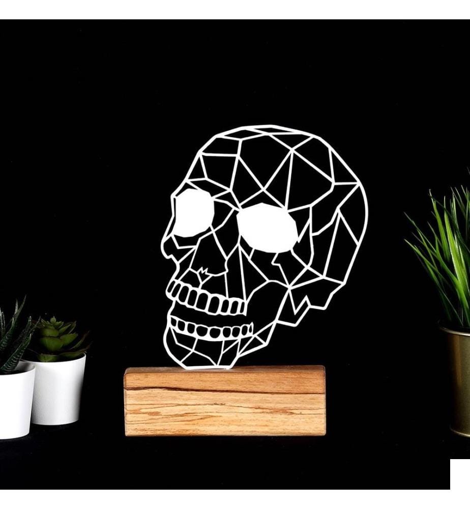 Objet décoratif, blanc, métal, base en bois