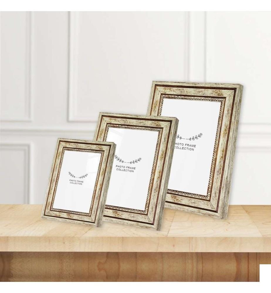 Cadre photo, 3 pièces, marron, plastique