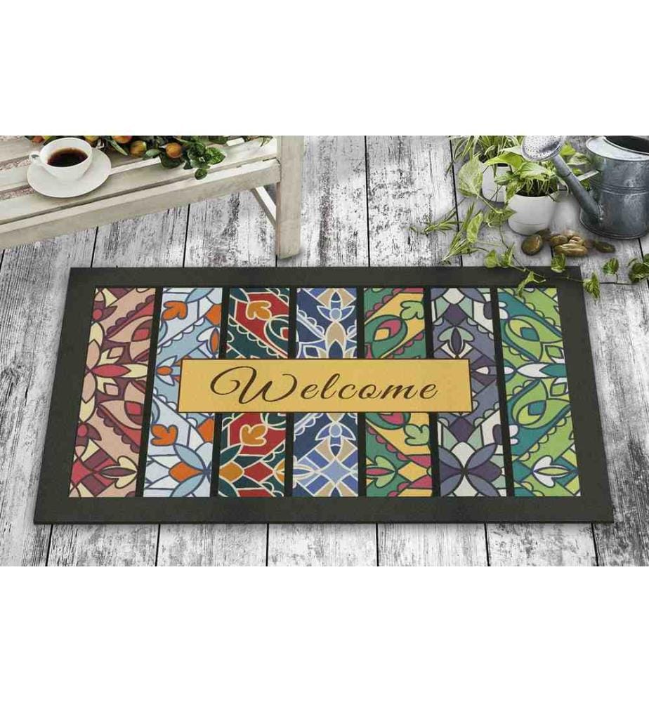 Paillasson PVC, Multicolore, 50% feutre non tissé - 50% PVC