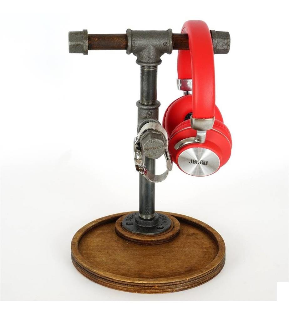 Organisateur de stand de bijoux, noyer, argent, 100% bois, cadre : 100% métal