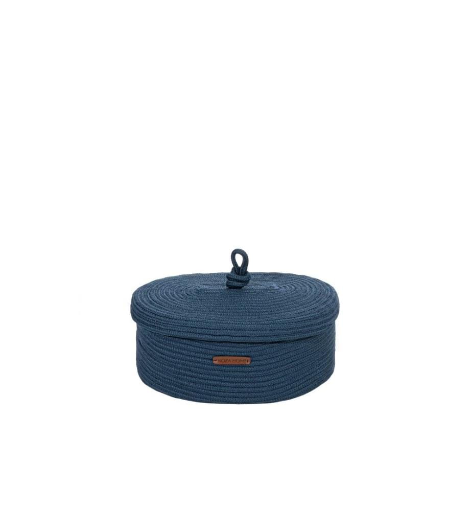 Boîte décorative, bleu marine, coton, fait main