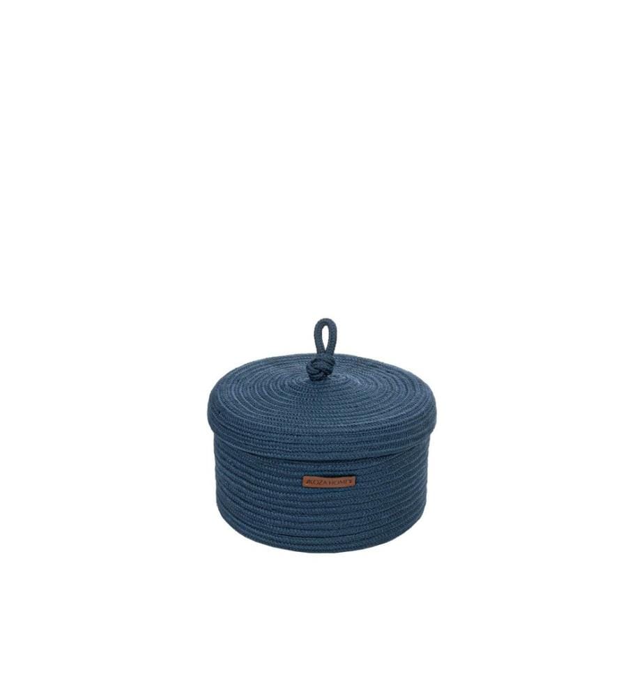 Boîte décorative, bleu marine, coton, fait main